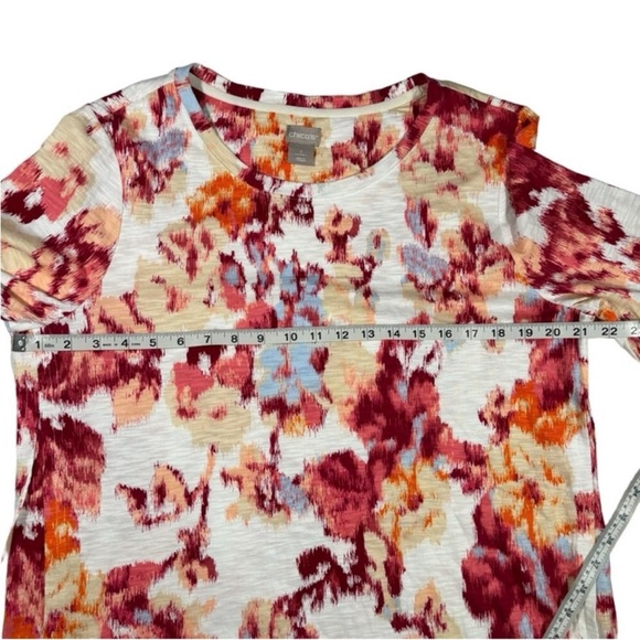 Chico’s Floral T-Shirt 3/4 Sleeves Crew Neck Casual Women's Size Large - Picture 12 of 14